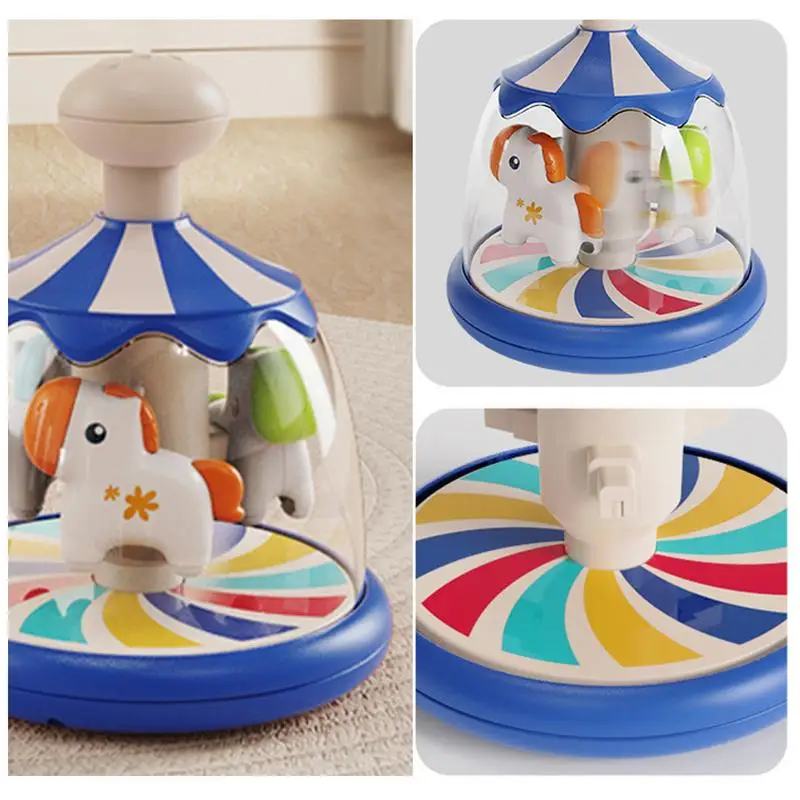 Press And Spin Toy Activity Learn Cause Effect Carousel Adorable Colorful Rotating Learn Cause Effect Activity For 2-4 Year Olds