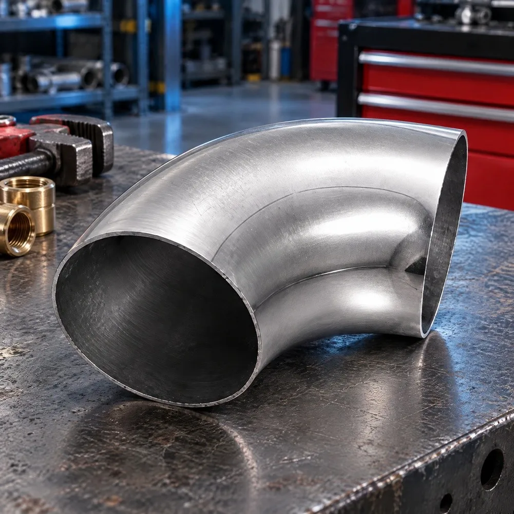 Stainless Steel 304 90 Degree Elbow for Stamped Welding Connections Compatible with Piping and Fluid Transfer Systems
