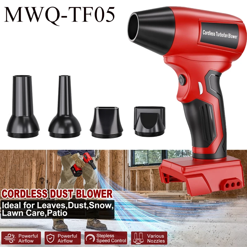 

Mini Jet Blower 130000PRM High-Speed Brushless Motor Powerful Cordless Electric Hair Dryer Compatible for Milwaukee 18V Battery
