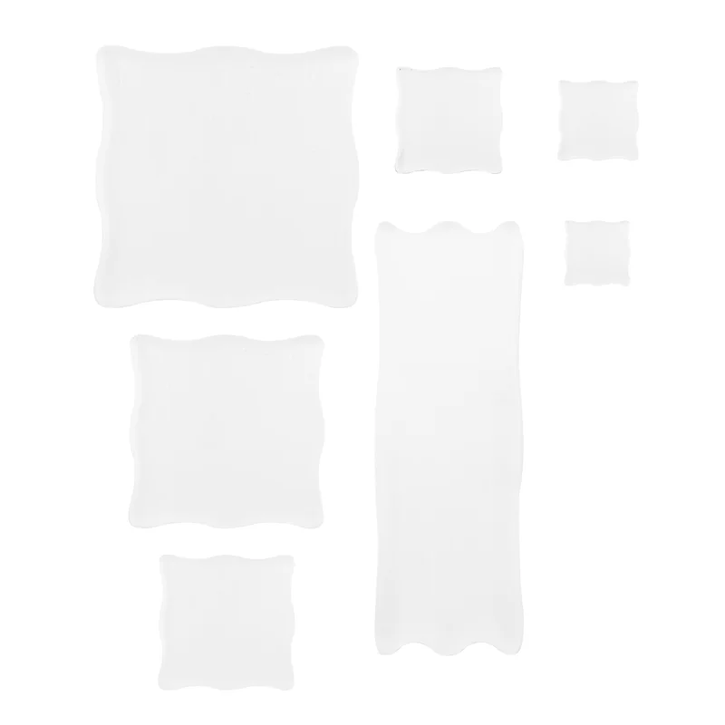 A59E-7-teiliges transparentes Stempelblock-Set, Acryl-Stempelblöcke-Werkzeugset mit Gitter für Scrapbooking, Bastelarbeiten, Karten, Zeitplanbuch