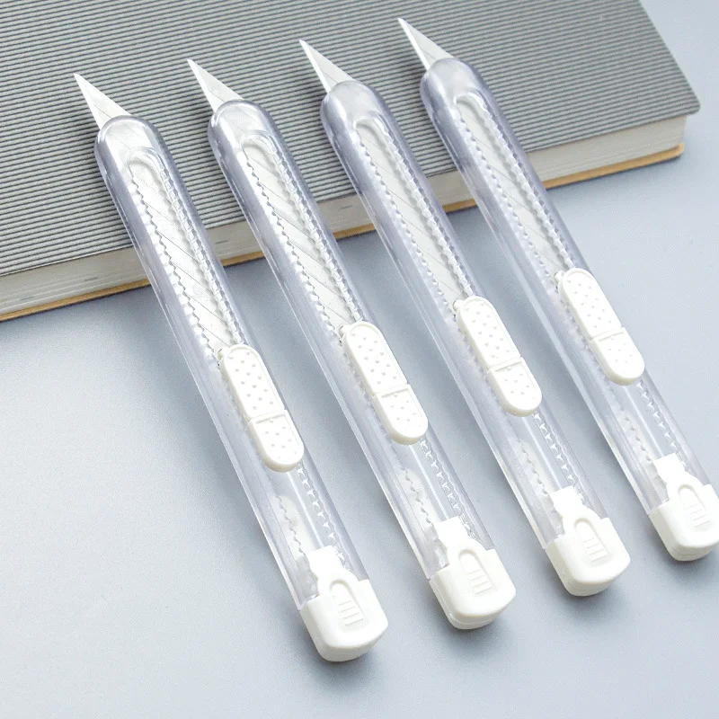 Ins Windless Transparent Small Art Knife Portable Paper Cutting Knife Simple Disassembly Express Student Art Sharpener