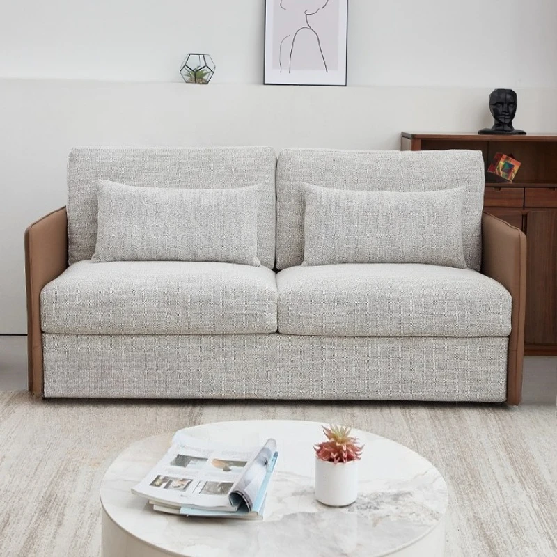 

Fangqiao flipped sofa bed multi-functional folding high-end leather small apartment living room integrated new dual-use