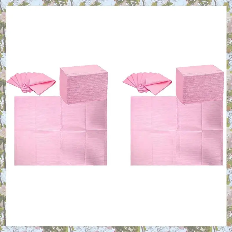 T84C-250PCS 일회용 네일 아트 테이블 타월 매트 13X17 인치 방수 네일 아트 매트 종이 시트 클린 패드 문신 핑크