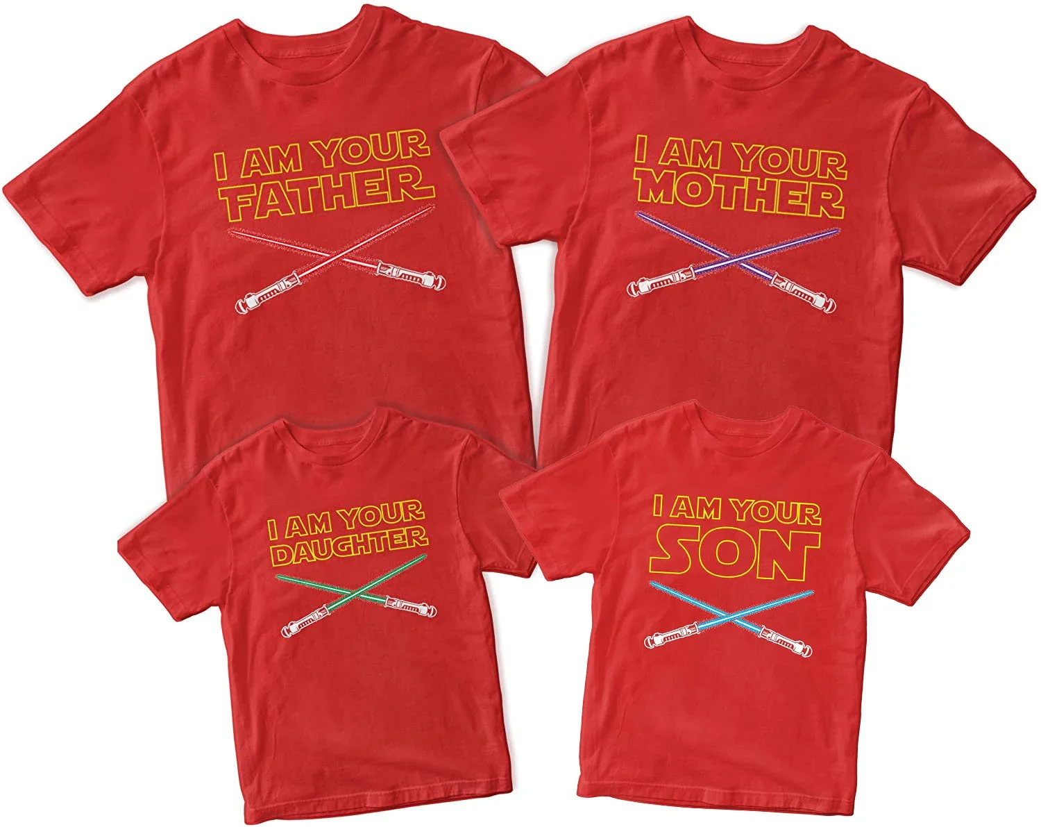 Crossed Lightsabers Movie Parody Quote Family Matching Outfits Shirts Mom and Dad and Children Summer T- Shir