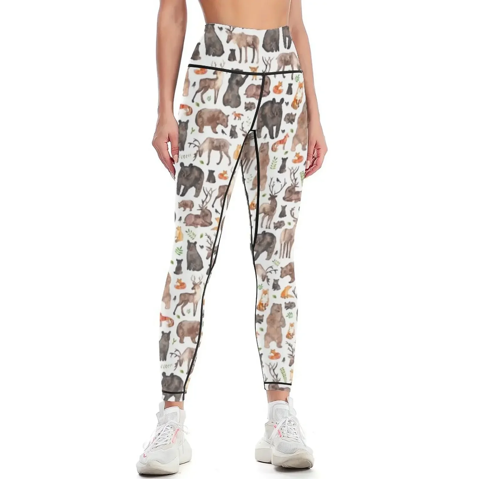 

Woodland Animals Leggings gym womans for fitness Women's high waist harem pants Womens Leggings