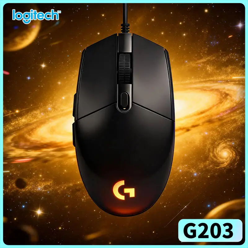 Logitech G203 Prodigy RGB Gaming Mouse Wired 8000 DPI 6 Buttons On-Board Memory 1000Hz Polling Windows Mac Precise Use