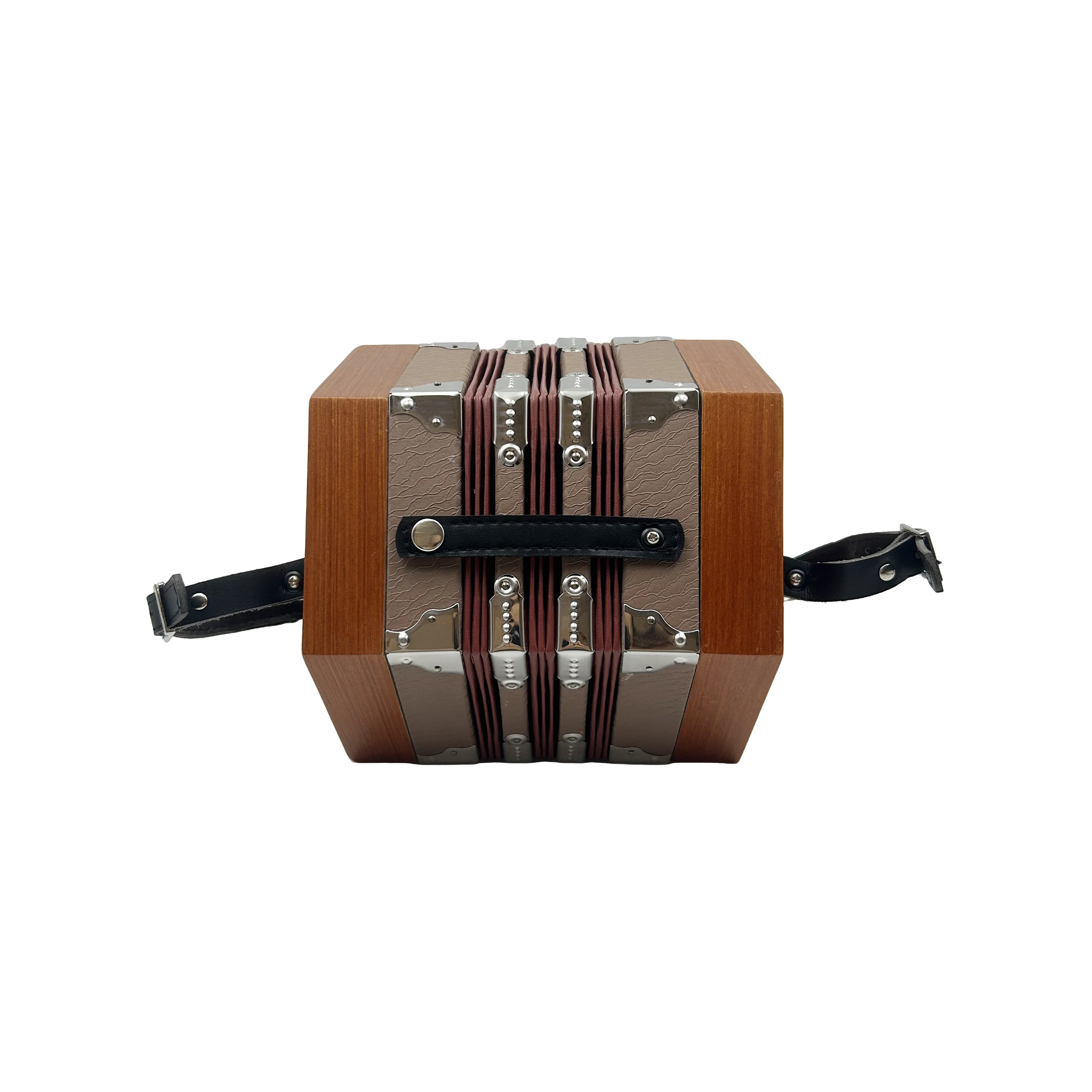 Instrumento de acordeón diatónico Concertina, chapa de madera de acordeón de 20 botones personalizada