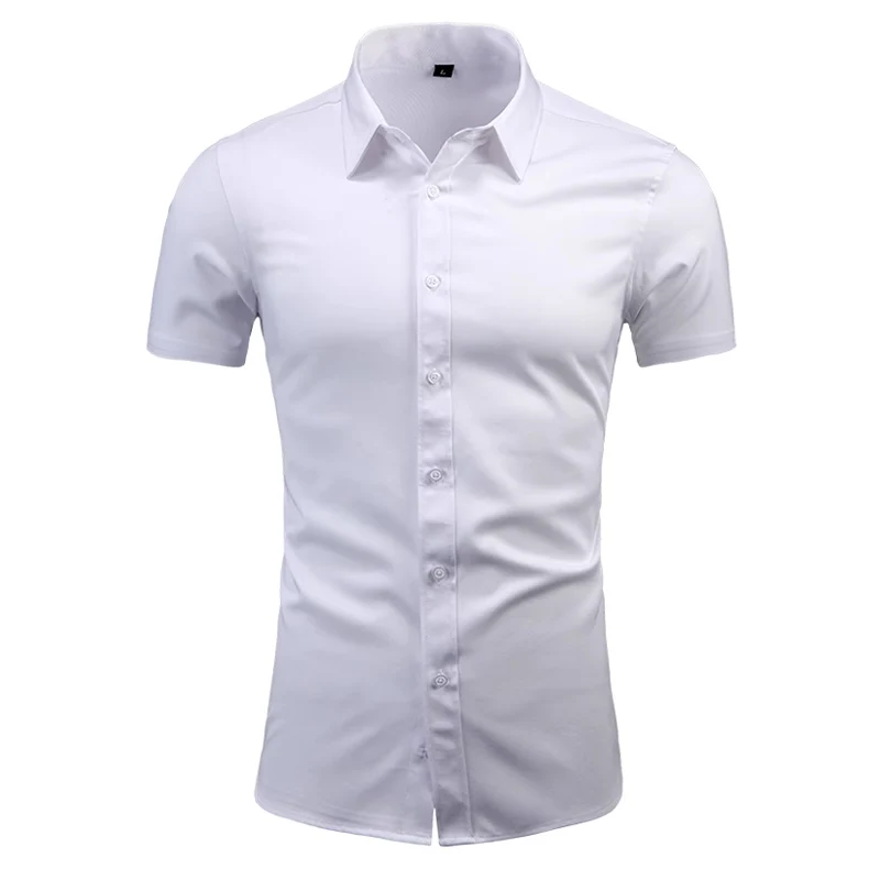 Classic Styles Casual Regular Fit Men Short Sleeve Shirts Black White