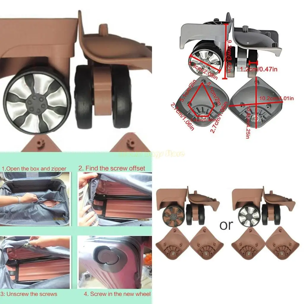 

X90D 1 pair DIY A78 Luggage Suitcase Wheel Repair Travel Luggage Replacement