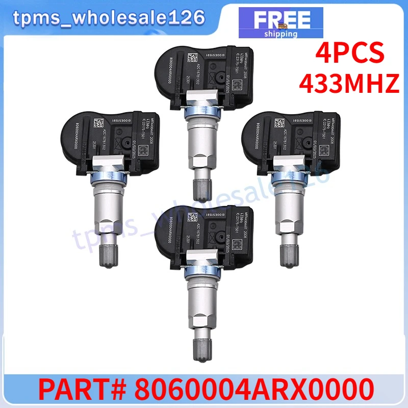 

8060004ARX0000 TPMS 433MHZ For 2023-2024 AION Hyper GT HT SSR S MAX 2021-2025 Trumpchi EA6 GS3 GS4 GS8 Tire Pressure Sensor 4PCS