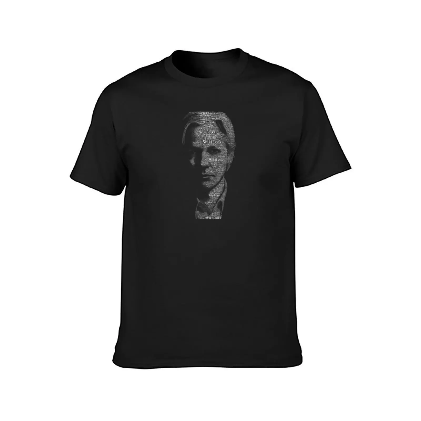 Typographical Assange T-Shirt plus sizes oversizeds Short sleeve tee men