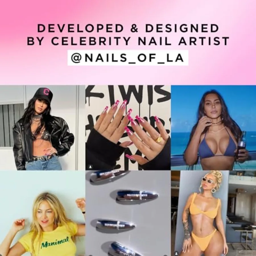 3D-Nägel zum Aufdrücken mit Herzanhänger-Design in Blau und Rosa für elegante Gel-Kunst, perfekt für besondere Anlässe, den täglichen Gebrauch oder