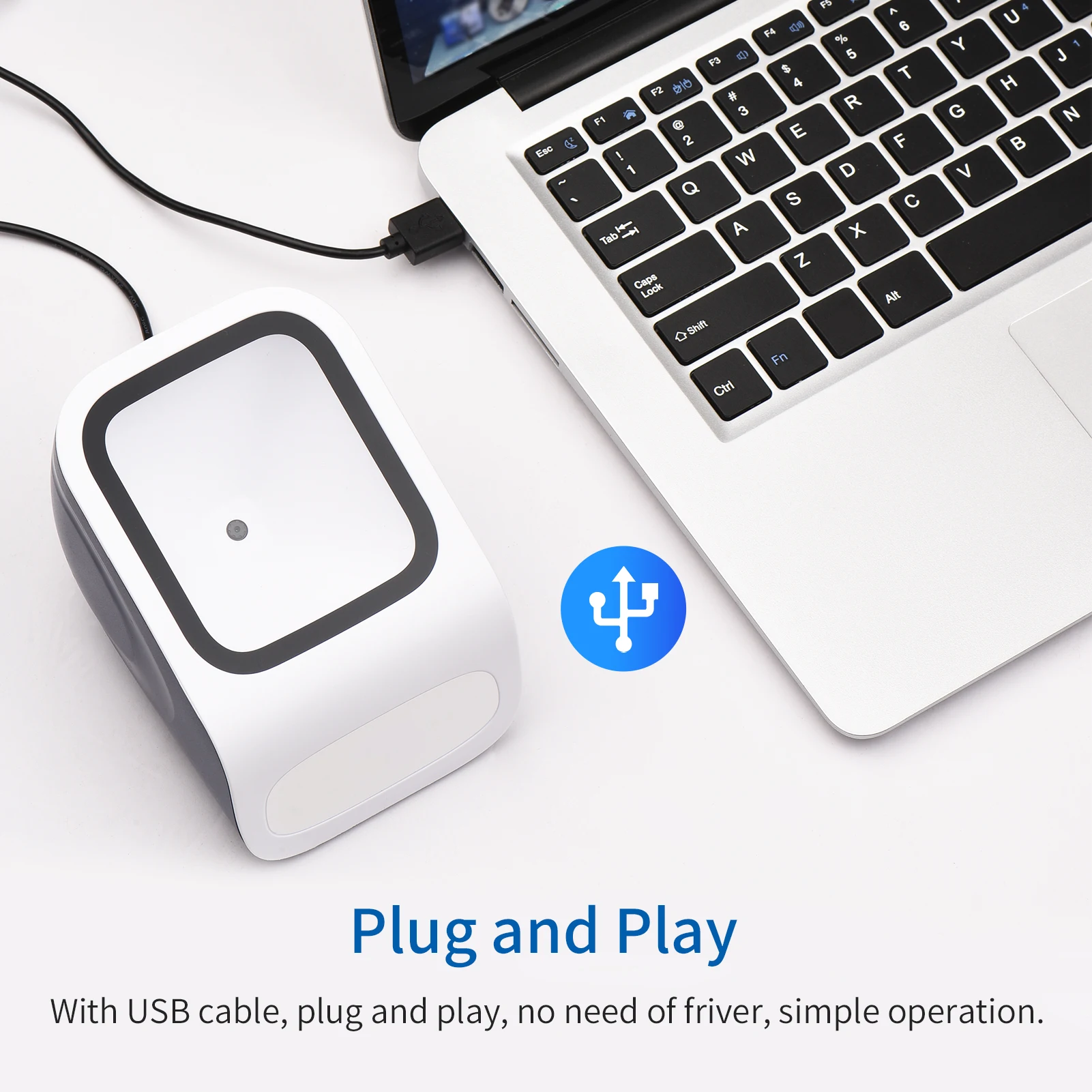 새로운 1D 2D QR 데스크탑 바코드 스캐너 플랫폼 핸즈프리 USB 유선 바코드 리더 스캐너 플러그앤플레이 윈도우 안드로이드 호환