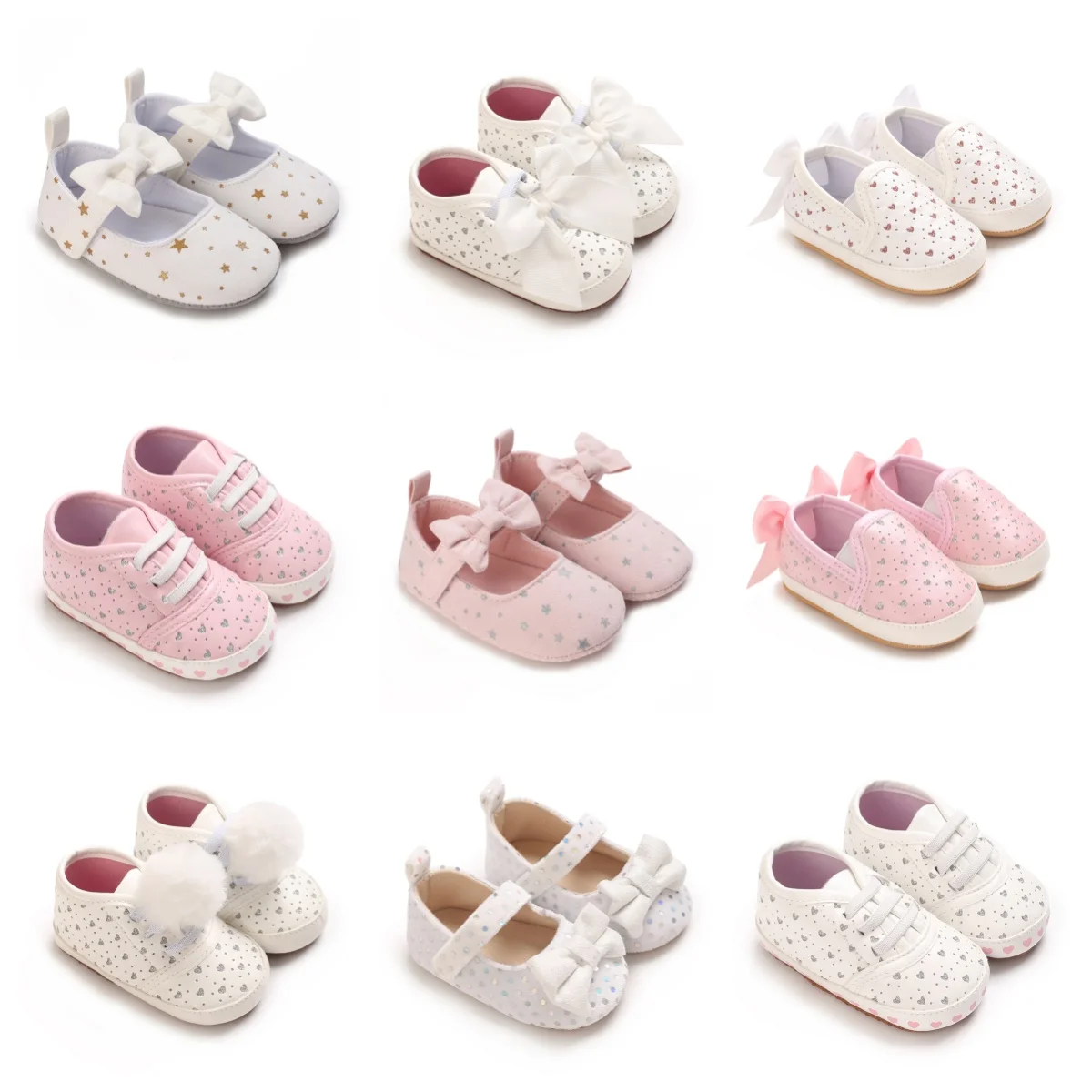 Cute princess style sparkling princess shoes in spring and summer, comfortable soft soled walking shoes for baby girls