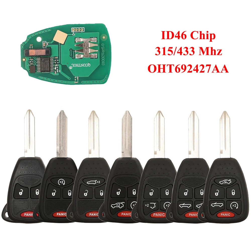 

Новый автомобильный брелок-ключ jingyuqin с чипом pcf7961/ID46 OHT692427AA для Chrysler 200/300/300c, PT Cruiser, Sebring, Dodge RAM, JEEP