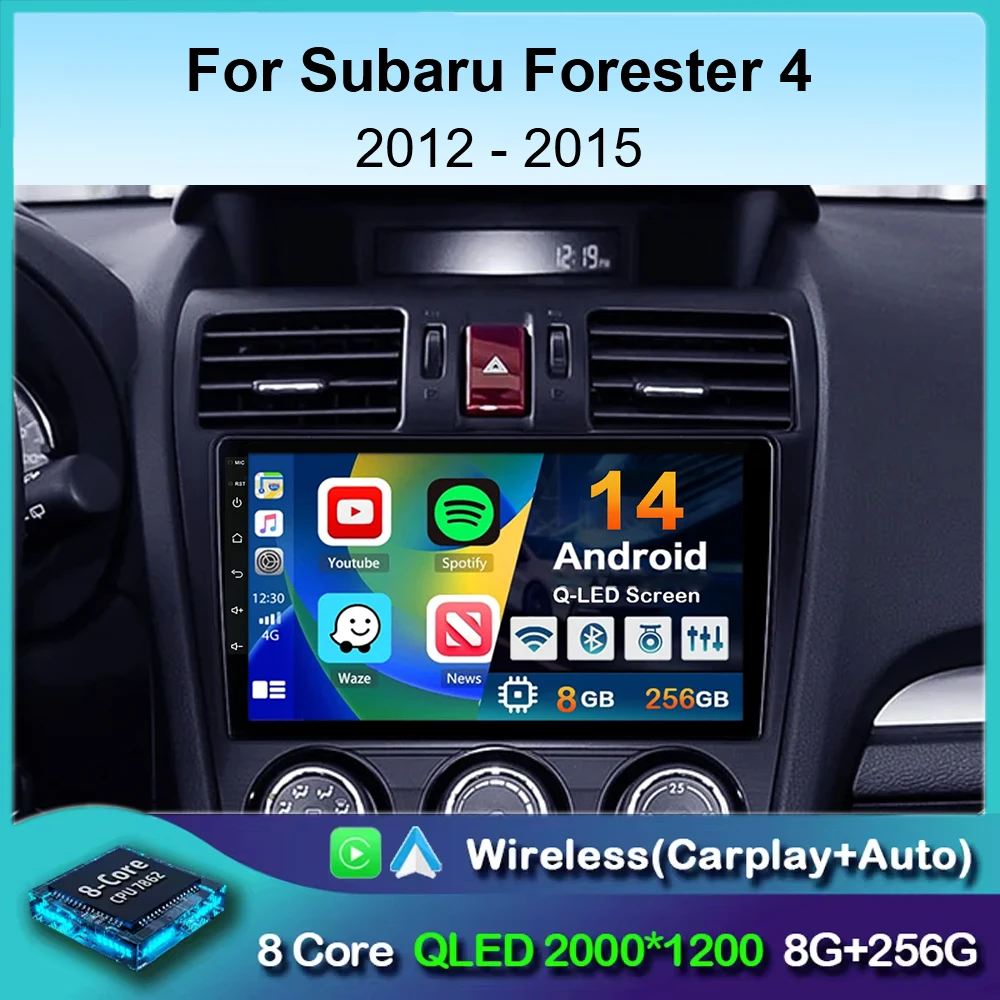 

Автомагнитола 2DIN на Android 14 для Subaru Forester 4 WRX SJ XV 2012-2015 с мультимедийным видеоплеером и навигацией