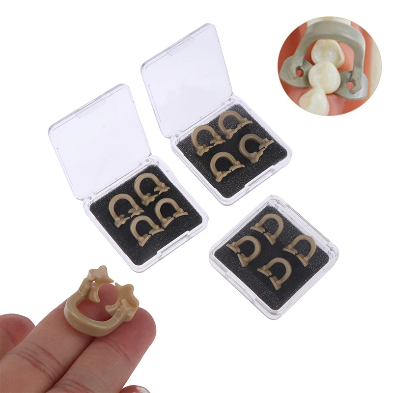 

4pcs/set Dental Dam Clips Resin Barrier Clamps Rubber Sectional Matrix Band Molar Clips For Dental Lab