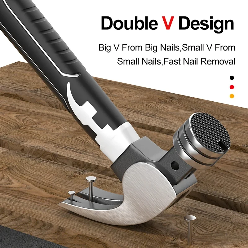 Mini Claw Hammer with Magnetic Nail Holder - Durable, Non-Slip, Shockproof, Ideal for Carpentry, DIY & More