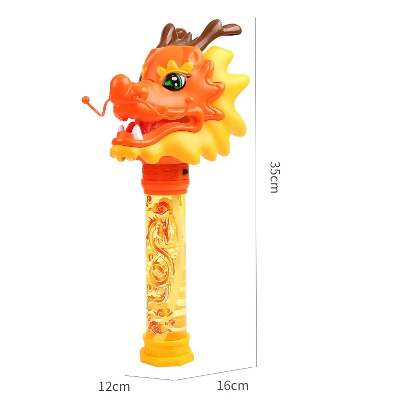 Nowa elektryczna różdżka do tańca smoka dziecięca ręczna świecąca muzyka rok smoka maszyna do baniek wiosenny festiwal zabawka prezent