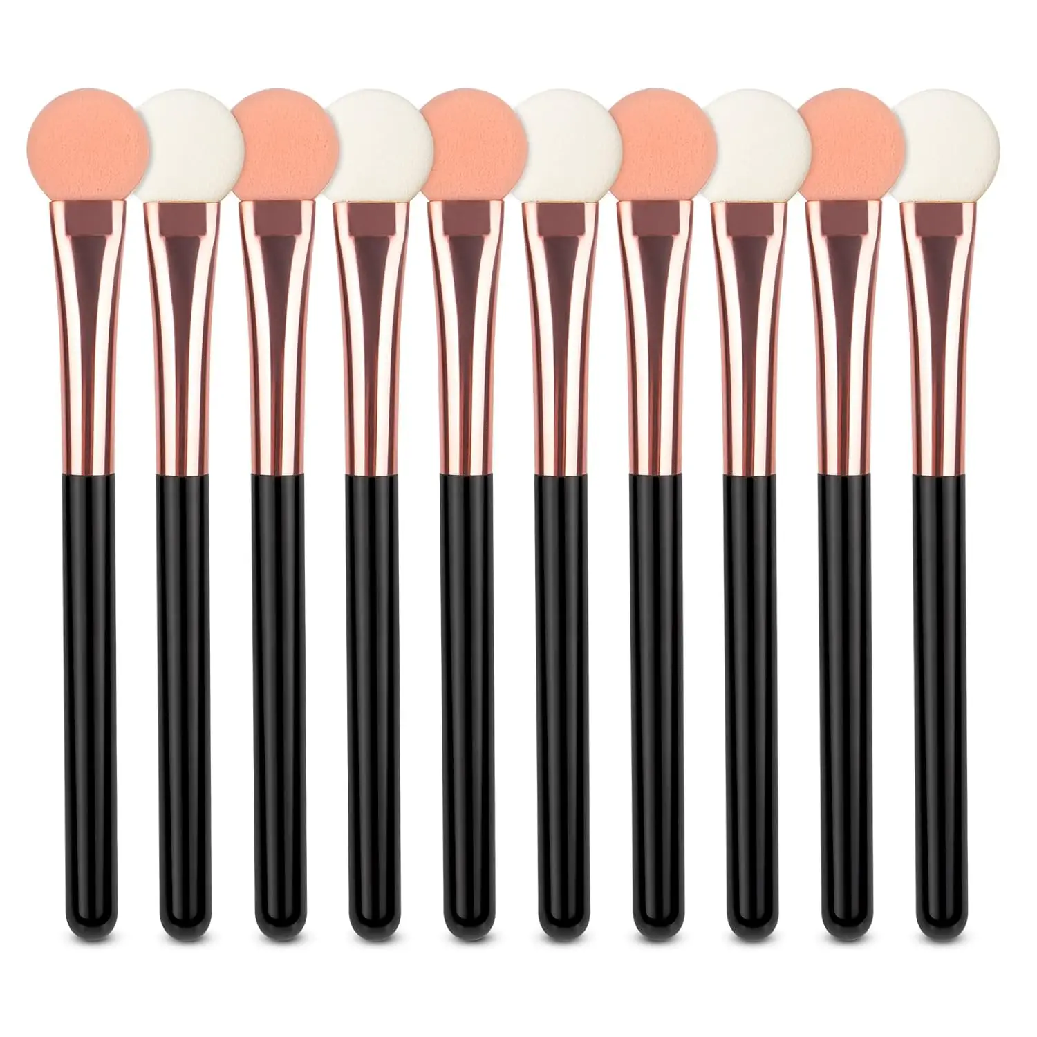 

Eyeshadow Applicators Double Sided Sponge Makeup Brushes 10Pcs Reusable Foam Eye Shadow Sticks Set with Rose Gold Handle