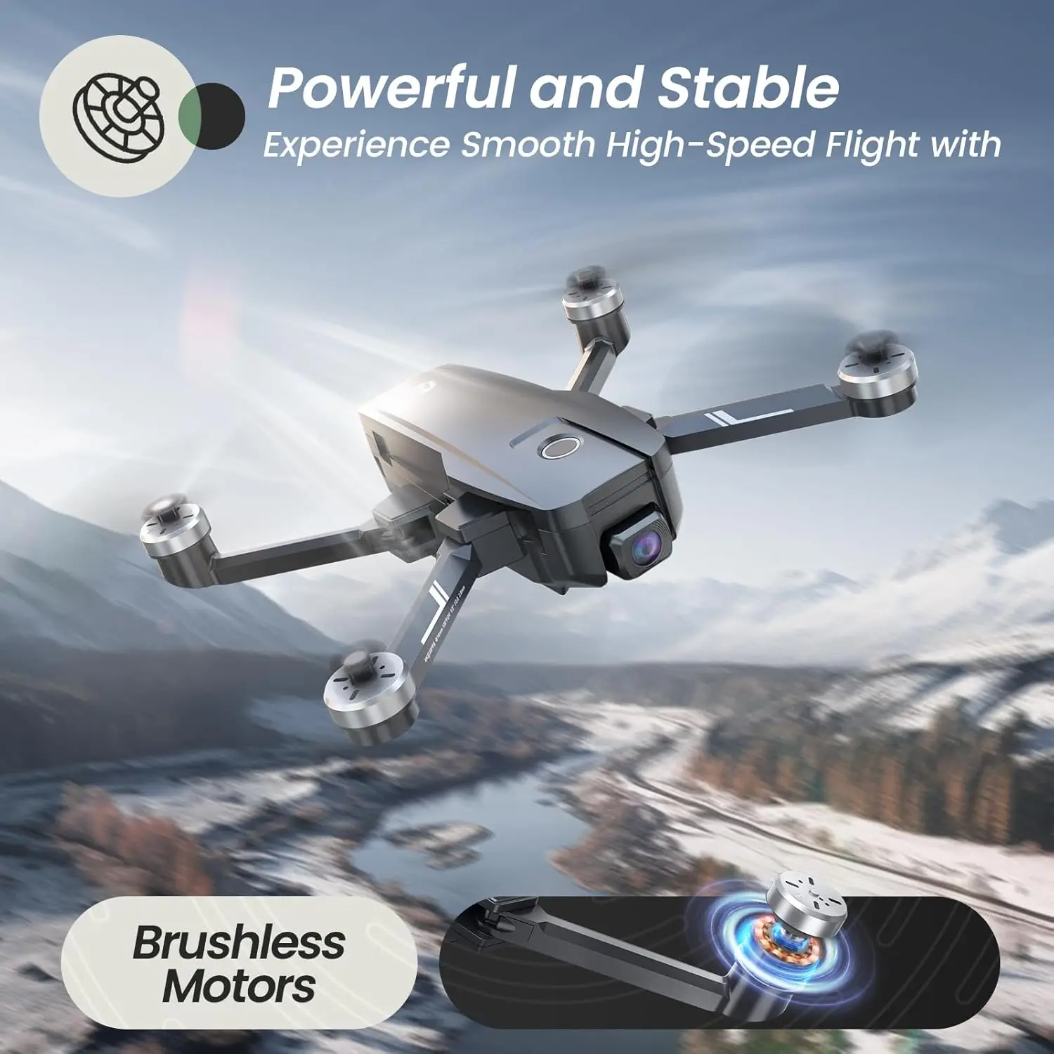 Drones with Camera for Adults Integrated Remote ID, 2 Batteries 46 Min Flight Time, 5GHz FPV Transmission, 130° FOV EIS Camera,