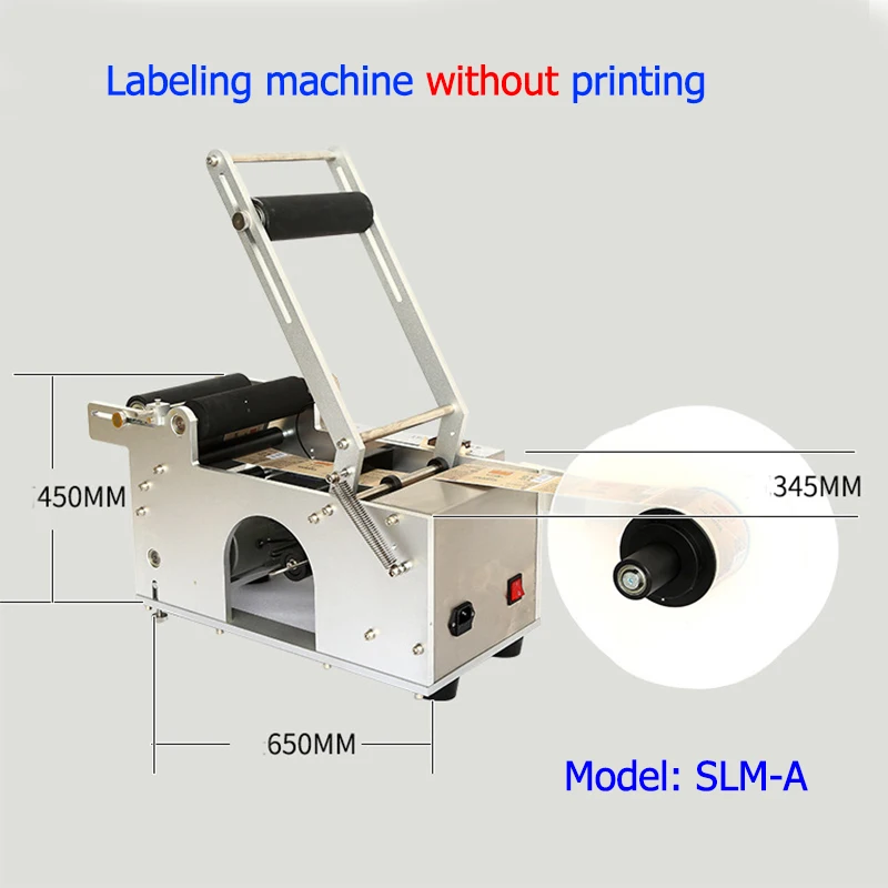 DOVOLL Semi-Automatic Electric Date Code Printer Glass Ampoule Vial & Tin Can Sticker Label for Plastic Round Bottles