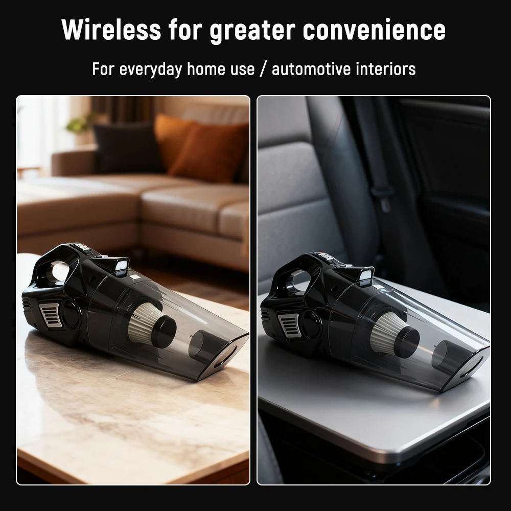 

Wireless/Wired Car Vacuum Cleaner Car Tire Inflator Strong Suction 4 IN 1 Home Car Vacuum Cleaner Multi-functional Cleaner