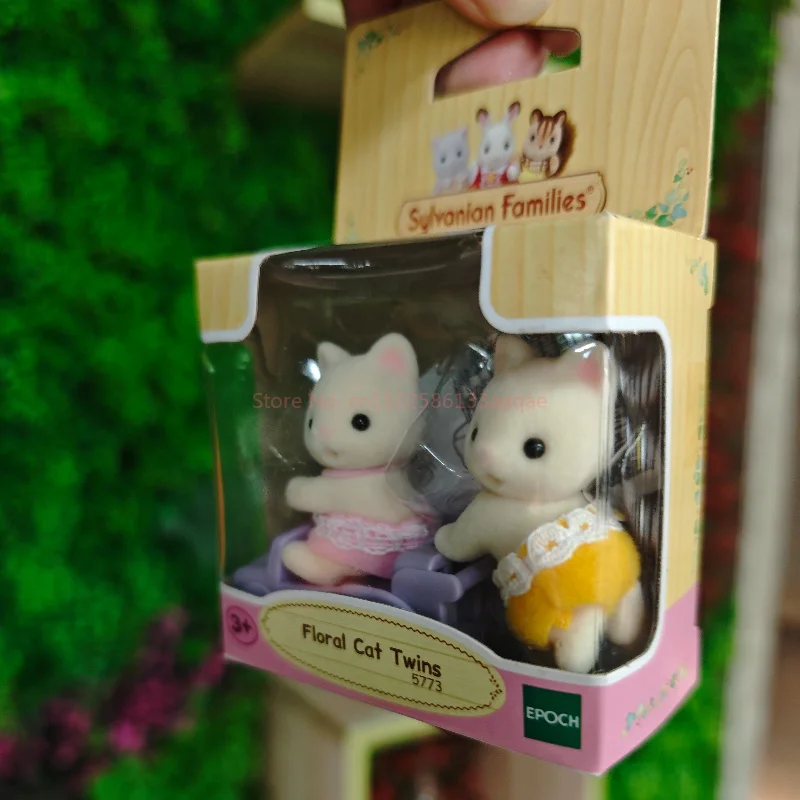 سيلفانيان فاميليز التوائم سلسلة الفيل الأزهار القط مشمس أرنب التوائم لعبة محاكاة سطح يتدفقون المواد البلاستيكية لعبة أطفال