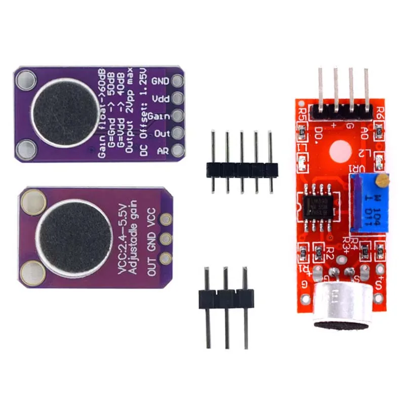 MAX9814 Microphone AGC Amplifier Board Sound sensor Module Auto Gain Control Attack for Arduino MAX4466 PCB Board Diy Kit