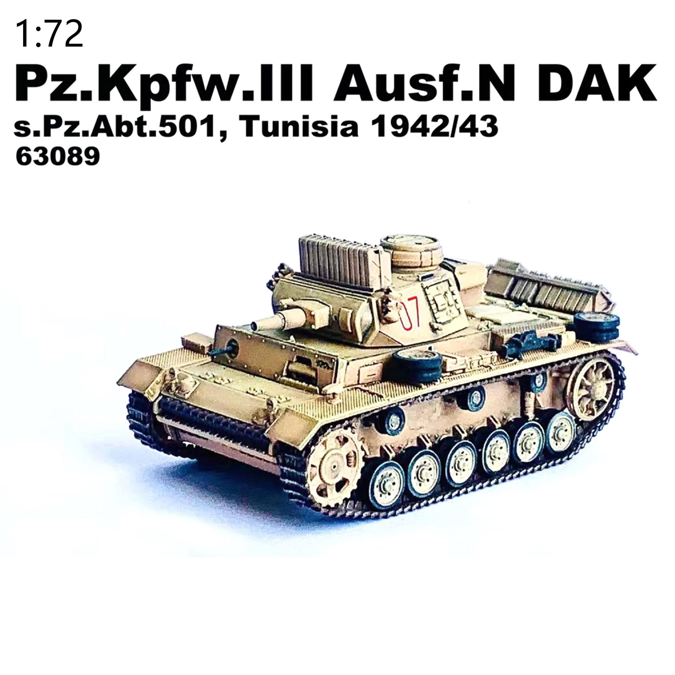 

1: 72 DG 63089 German Tank No. 3 N-Type DAK 501 Heavy Armored Battalion Tunis 1942-43 Finished product collection model