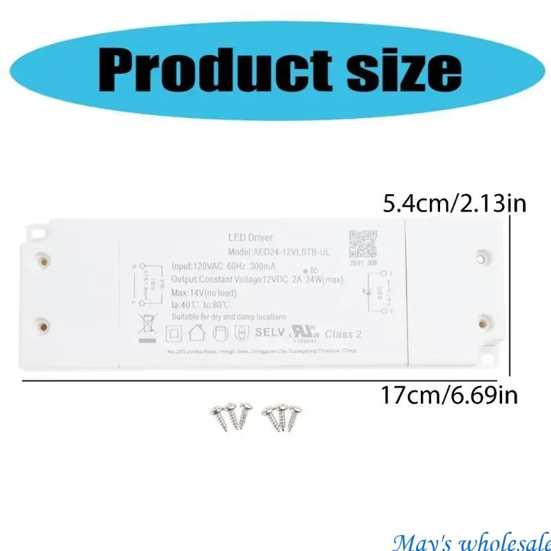 Controlador LED regulable 12V Convertidor electrónico 24W Fuente alimentación regulable 448A