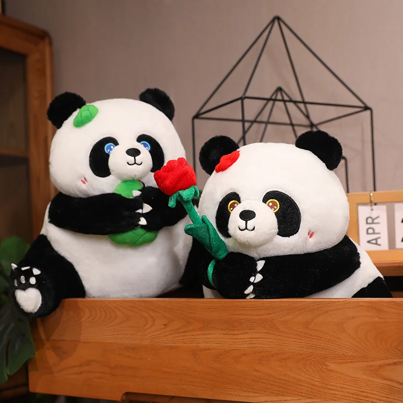 

13/30/50cm Cute Couple Panda Plush Toy Kawaii Stuffed Animals Panda Hug Flowers Plushies Doll Anime Soft Kids Toys Girls Gifts