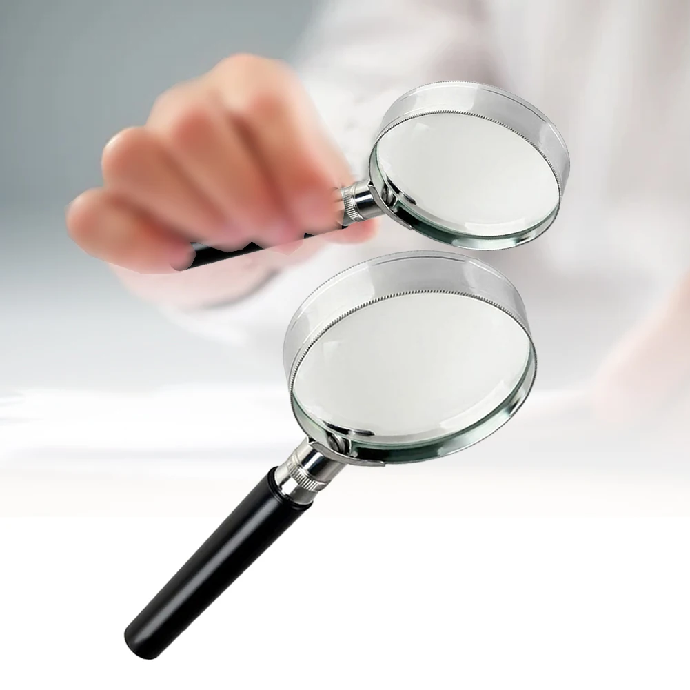 1pcs Magnifier 5X Magnification Handheld Magnifier Magnifying Glass Handle 75mm To100mm 2inch Handheld for semi Metallic