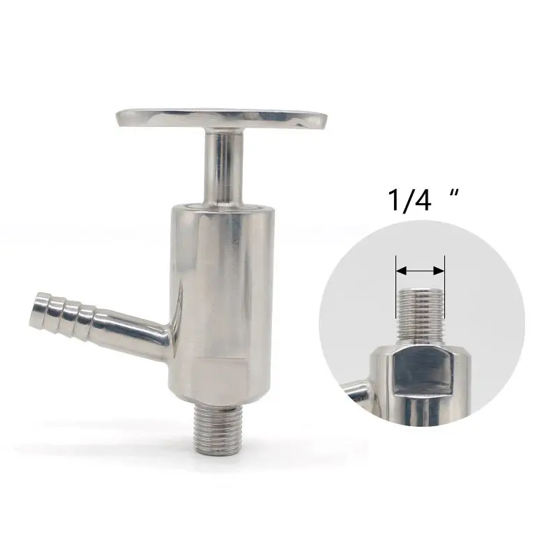 1/4 Inch 1/2 Inch External Thread Sanitary Sampling Valve Stainless Steel SS304SS316L Food And Drug Oval Sampling Valve
