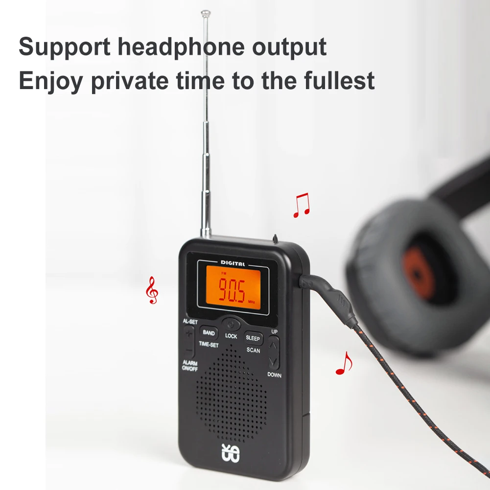 AM FM Radio LCD Display Pocket Radio Portable Radio for Walk/Jogging/Gym/Camping