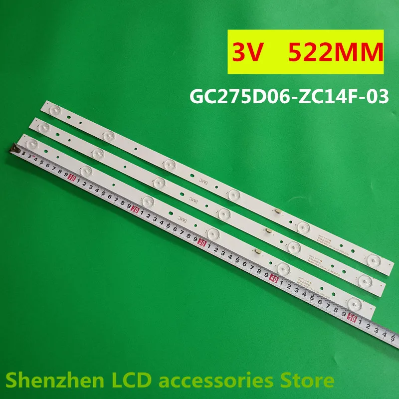 GC275D06-ZC14F-03 303GC275031 for 28PHF2056/T3 1 pcs= 6led  aluminium 100%new  LCD TV backlight bar