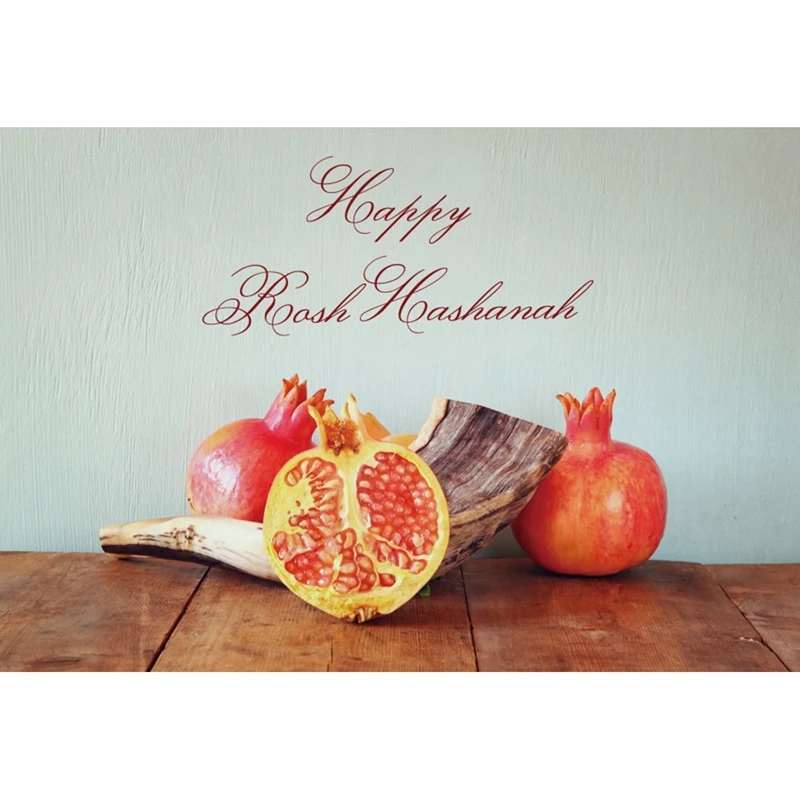 Shana Tova Happy Rosh Hashanah Photography Backdrop Shofar Pomegranates Apples Honey Baby Photographic Background Photo Studio