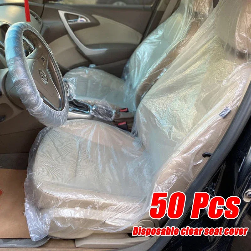 50 szt. Jednorazowe pokrowce na siedzenia samochodowe Pokrowiec ochronny do naprawy urody Wodoodporna pielęgnacja Czyszczenie Piękno Ochraniacz na siedzenia samochodowe Uniwersalny