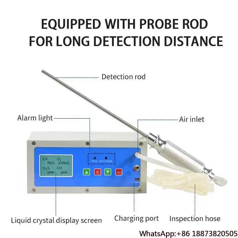 KP826-B 4-in-1 Multi-Gas Detector Pump Suction Type with H2S CH4 EX Toxic Gas Detection hot sale