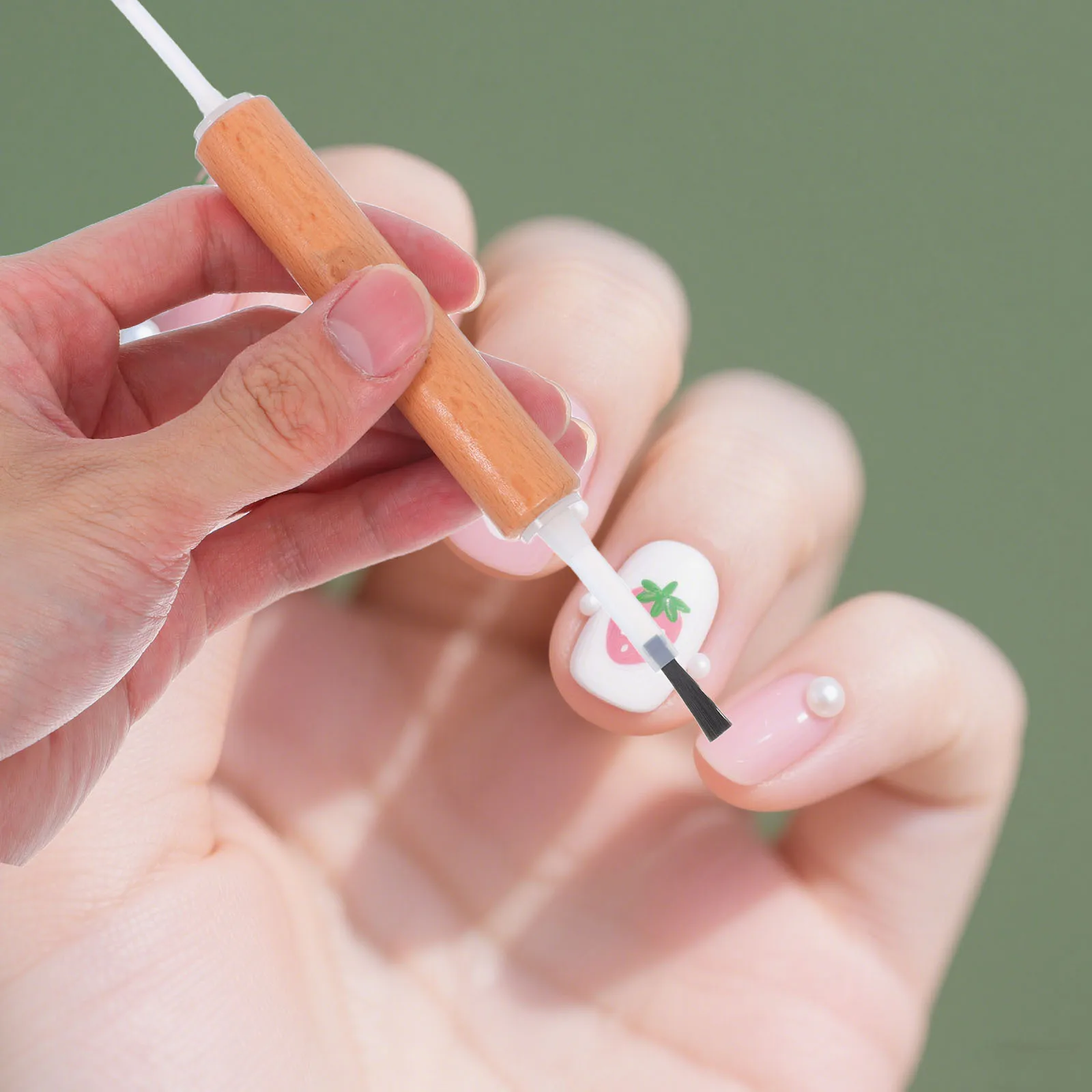 1 conjunto de escova de arte do prego cabeças substituíveis aperto confortável para iniciantes profissionais detalhe escova de unhas acessórios ferramentas