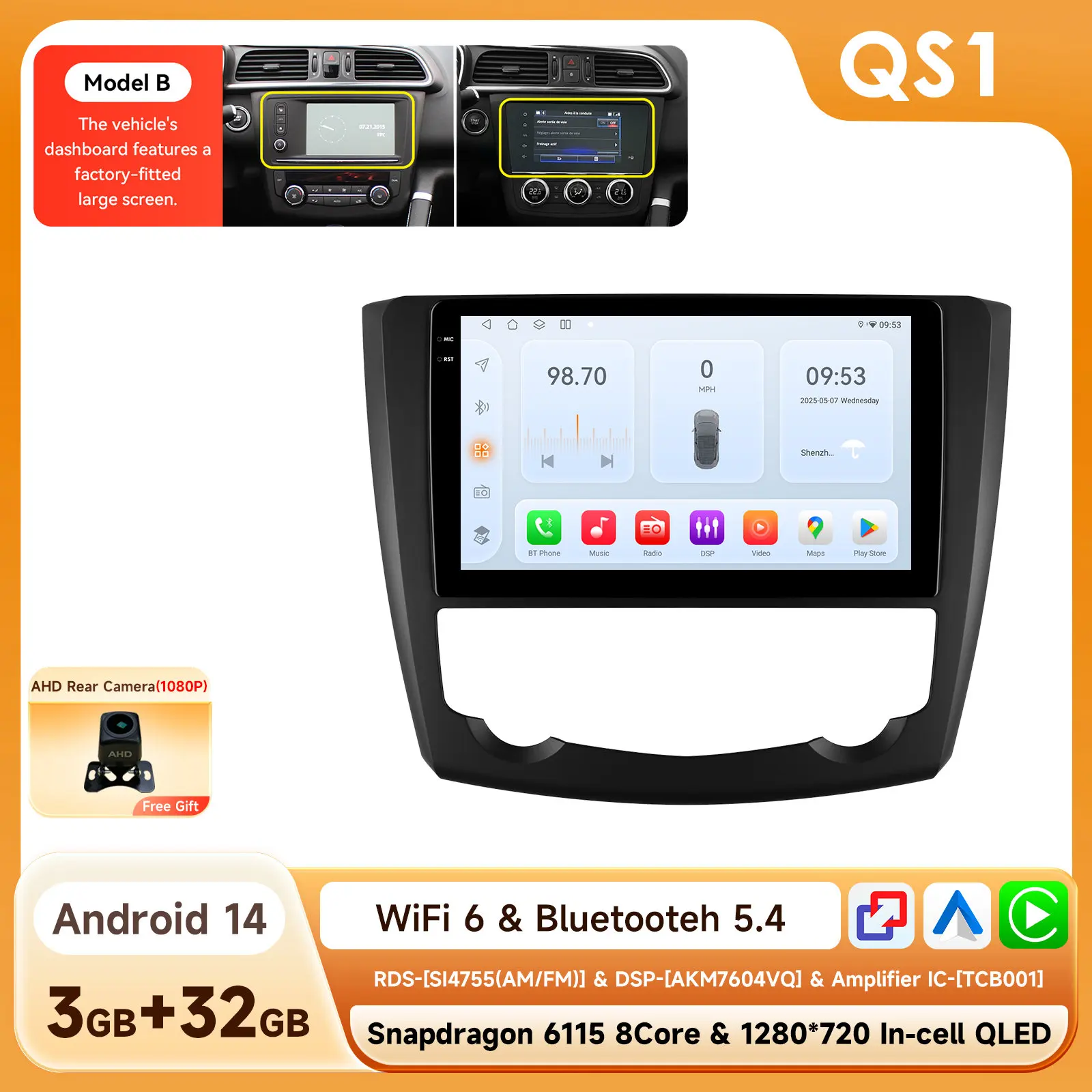 Android Auto Multimedia Speler voor Renault Kadjar 2015-2019 GPS Draadloze Carplay Intelligente Autoradio 360Cam 6115 Touchscreen