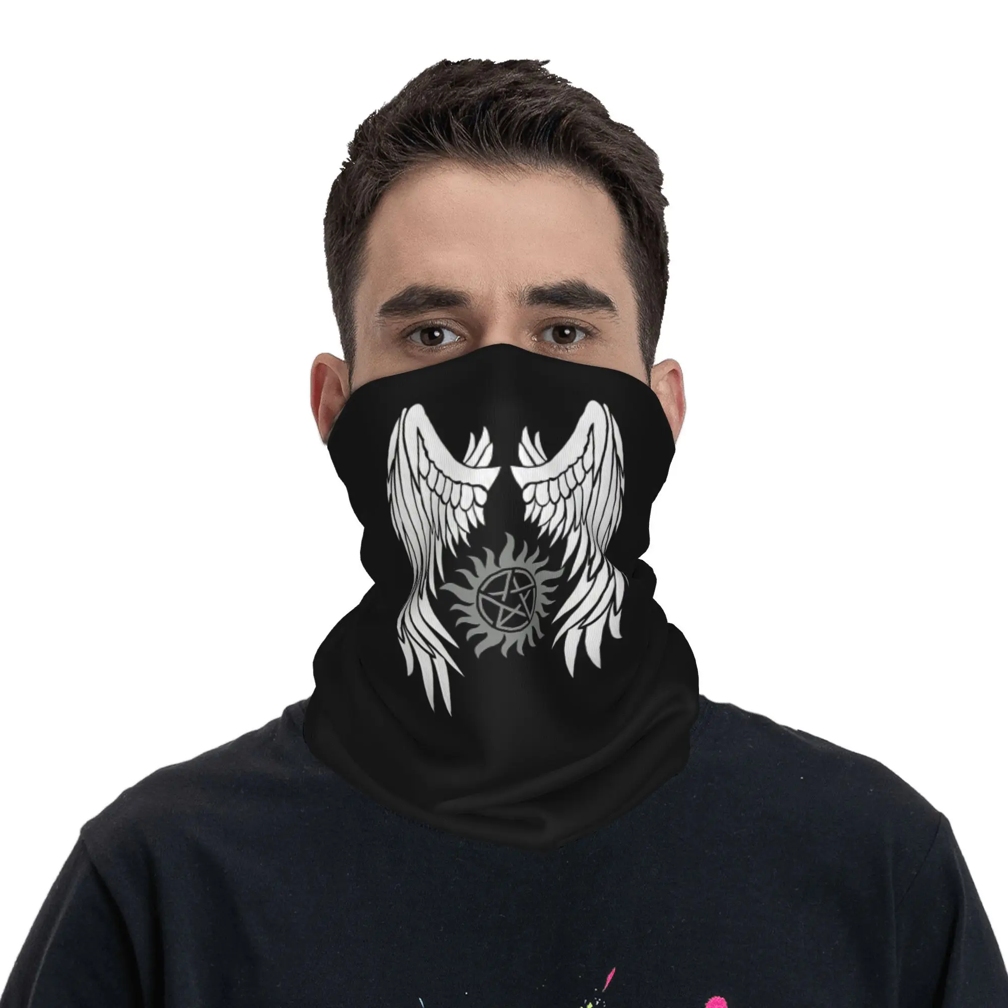 

Supernatural Wings And Logo Bandana Neck Gaiter Printed Mask Scarf Multi-use Headwear Riding Unisex Adult Washable