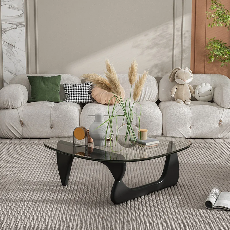 Nordic Tempered Transparent Glass Coffee Table Living Room Small Apartment Luxury Minimalist Tea Table Hall Design Furniture HY