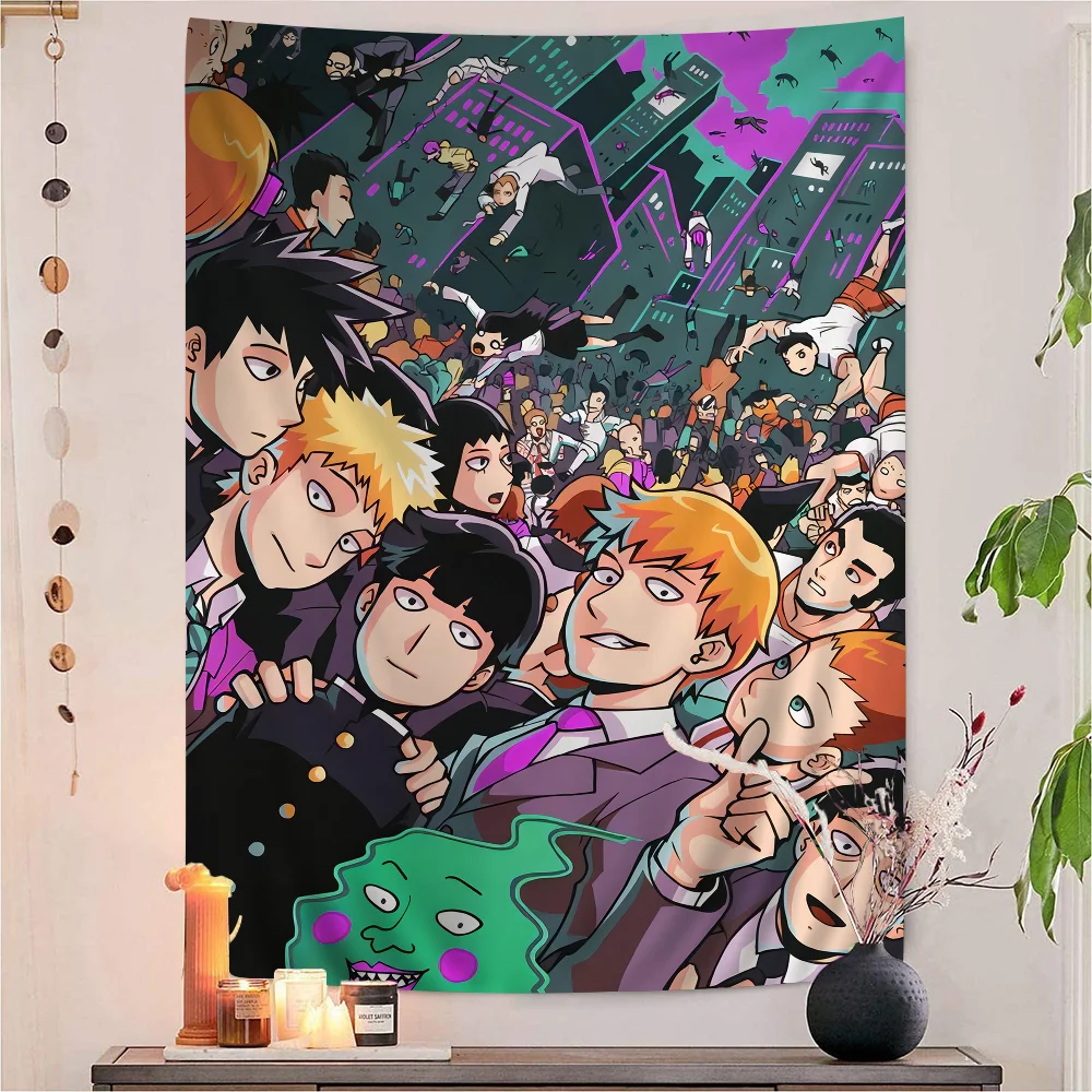 

Mob Psycho 100 Cartoon Tapestry Art Science Fiction Room Home Decor Wall Hanging Sheets