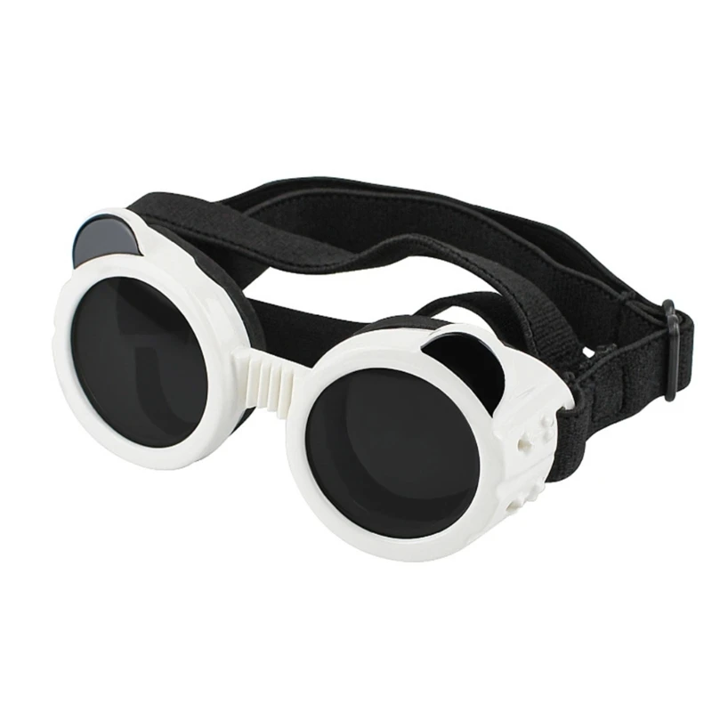 Pet Goggles Small Dog Eye Protections Goggles Windproof Clear Sunglasses for Long Snouts Dogs Protective Elastic Belt