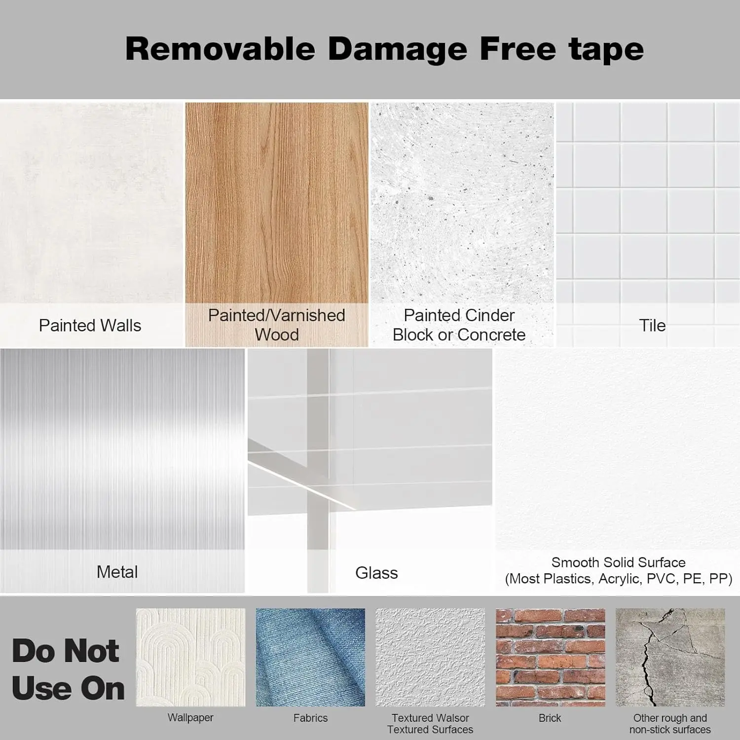 شريط رغوي أبيض قوي للغاية على الوجهين، وسادة تثبيت لاصقة مقاومة للماء لتثبيت الجدار، ومضادة للتصادمات والأشياء الصغيرة #5