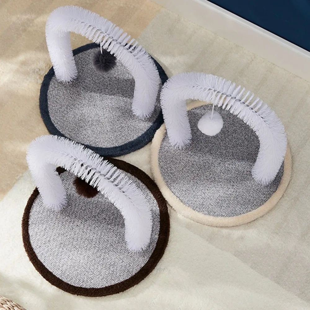 Durable Thick Structure Cat Toy Arch Shape Smooth Tines Pet Brush Sturdy Build Curved Frame Cat Arch Pet Body Massage
