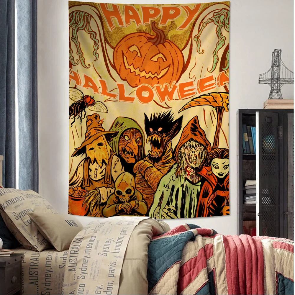 

Retro Halloween Witch Hippie Wall Hanging Tapestries For Living Room Home Dorm Decor Art Home Decor