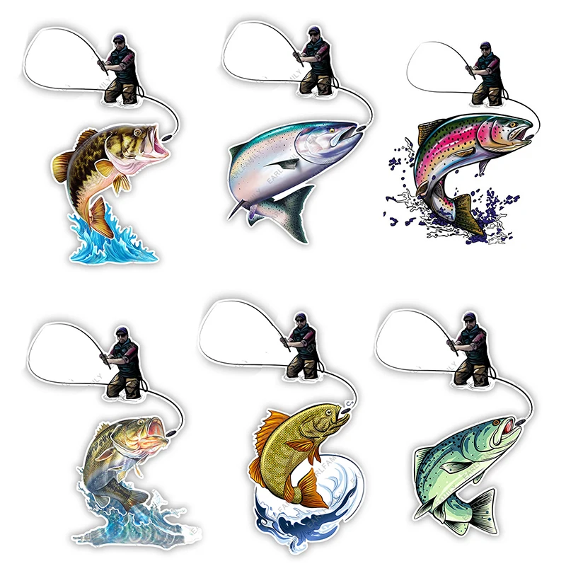 

M1105 # для ловли рыбы, автомобильная наклейка, водонепроницаемая наклейка, предмет защиты от солнца, фургон, холодильника, декор форели