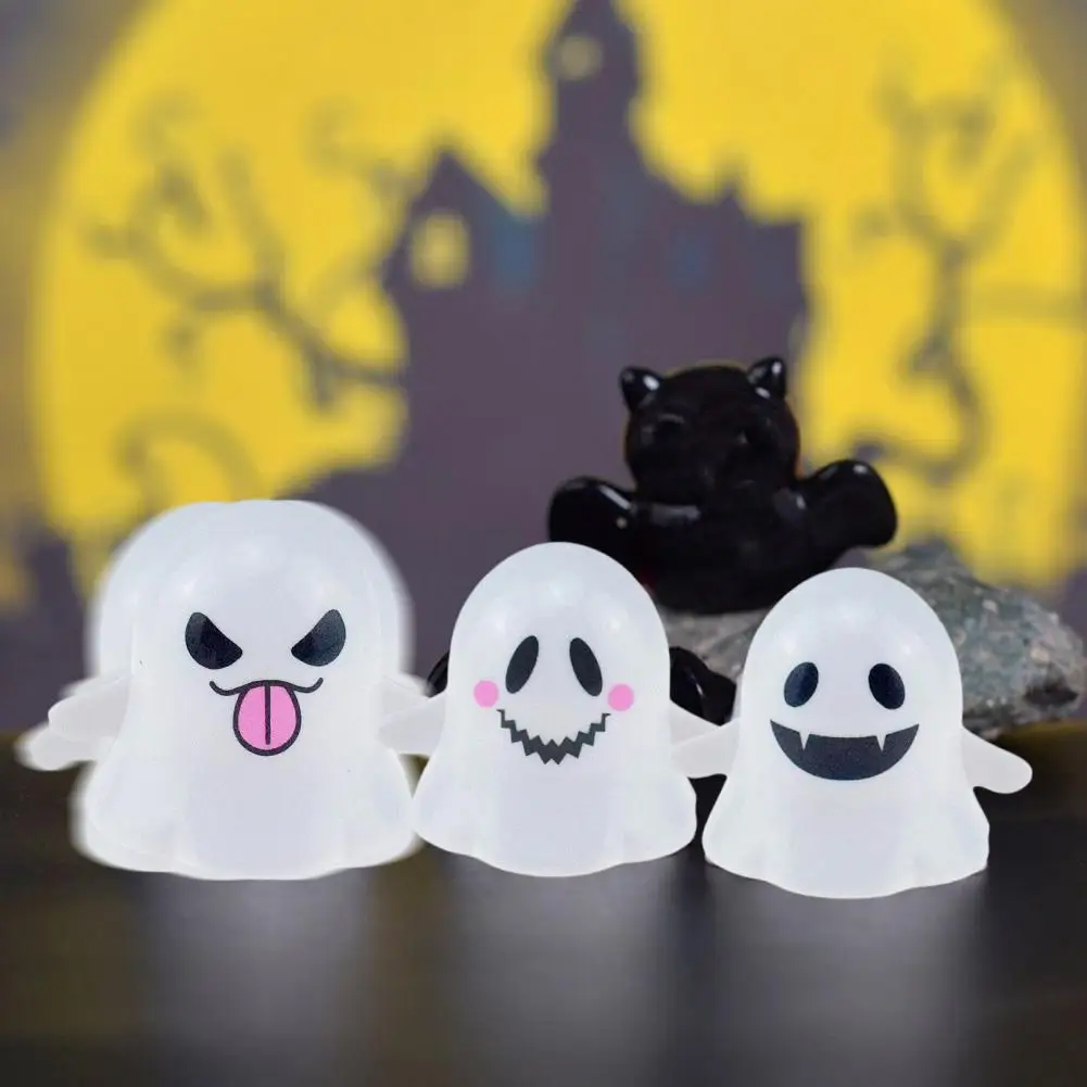 

3Pcs Halloween Wind-up Ghost Toy Spooky Cartoon Ghost Walking Toy Toddlers Kids Spring Clockwork Mini White Ghost Toy